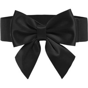 WOMEN'S Big Bow Knot Wide Belt Ribbon#black